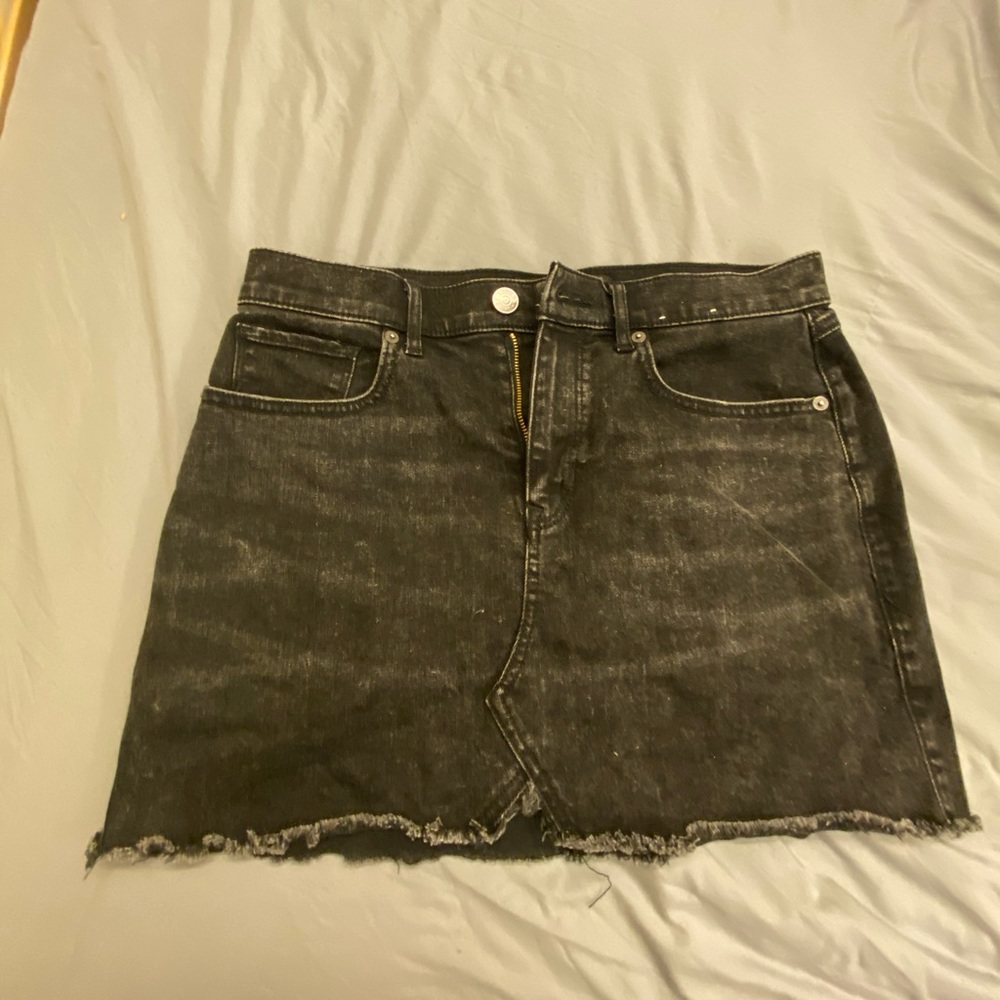 Express Black Denim Mini Skirt